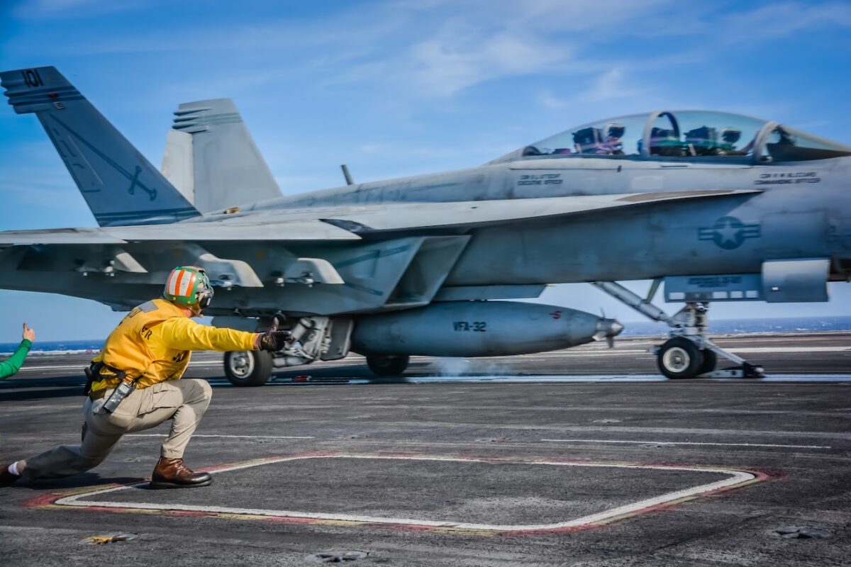 On the deck of the USS Eisenhower (2018)